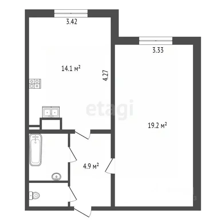 1-к кв. Санкт-Петербург просп. Энтузиастов, 39К1 (34.0 м) - Фото 1