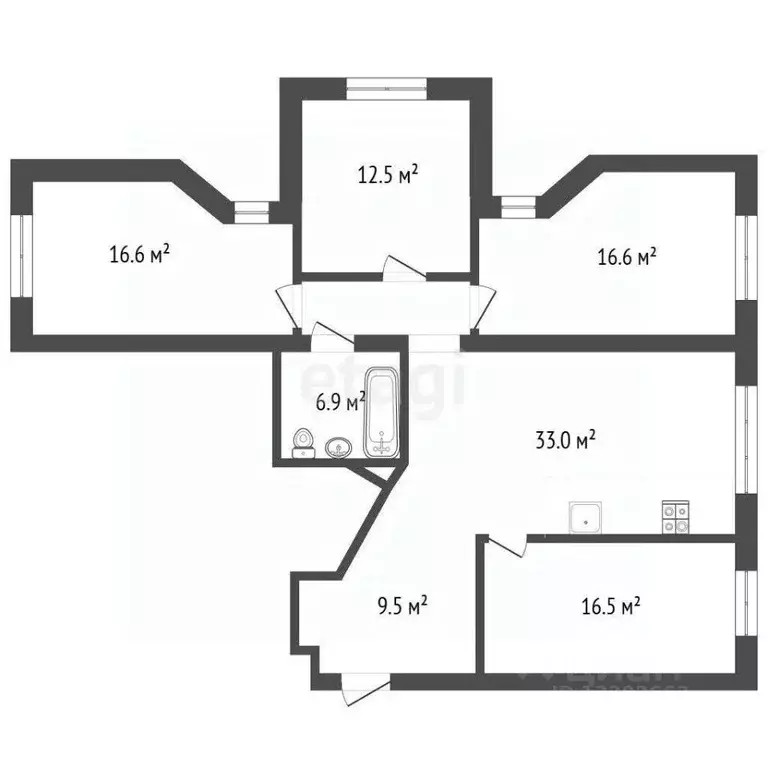 4-к кв. Ханты-Мансийский АО, Сургут просп. Ленина, 16 (109.6 м) - Фото 1