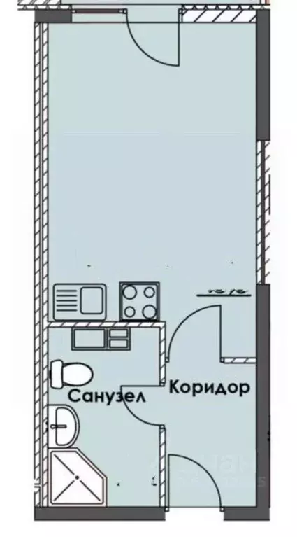 Студия Краснодарский край, Анапа проезд Межсанаторный, 19 (27.0 м) - Фото 2