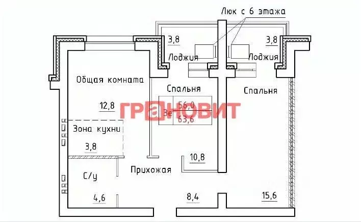 3-к кв. Новосибирская область, Новосибирский район, Мичуринский ... - Фото 1