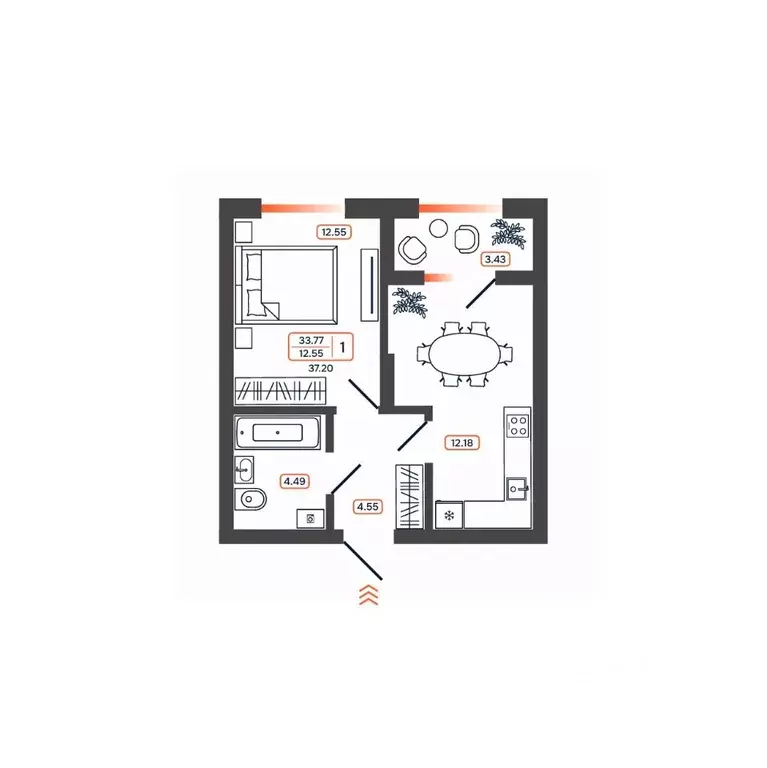 1-к кв. Ростовская область, Батайск ул. Дружная, 10 (37.2 м) - Фото 1
