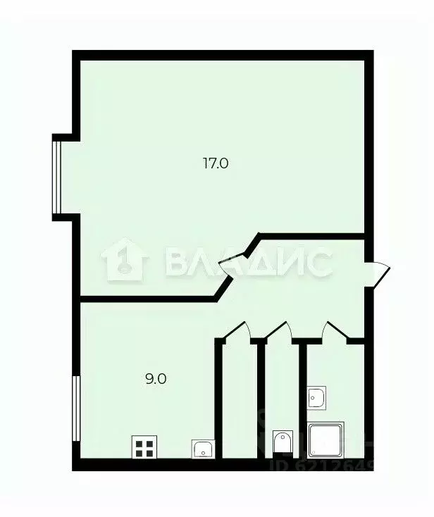 1-к кв. Санкт-Петербург остров Канонерский, 9 (36.0 м) - Фото 2