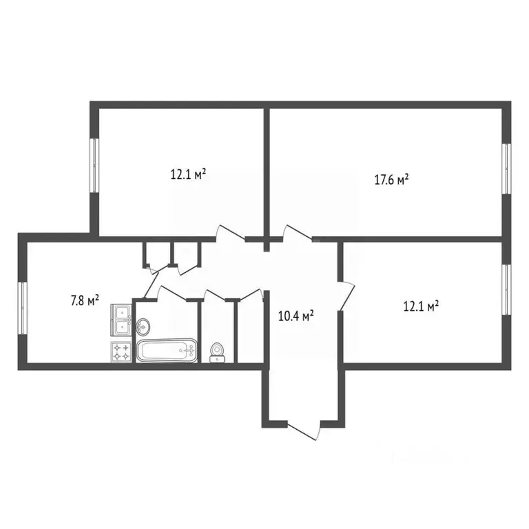 3-к кв. Санкт-Петербург ул. Передовиков, 29К1 (64.8 м) - Фото 2