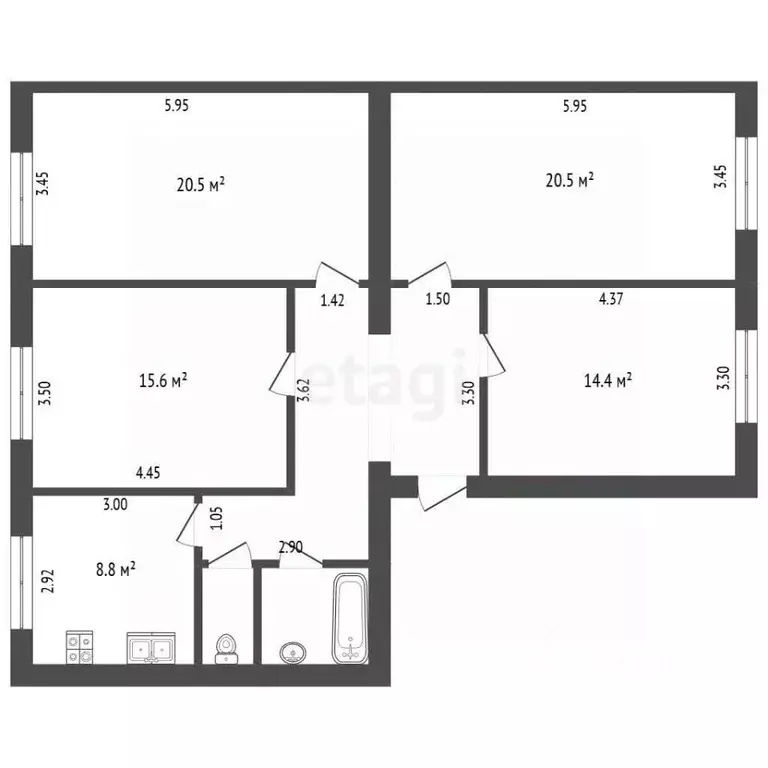 4-к кв. Москва ул. Годовикова, 5 (98.0 м) - Фото 2