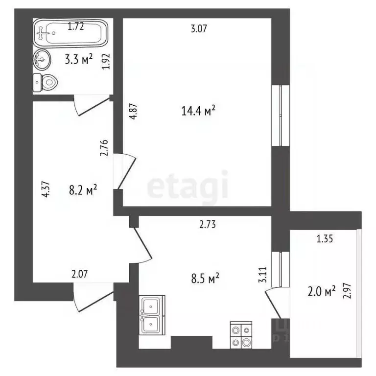 1-к кв. Марий Эл, Медведевский район, Руэмское с/пос, пос. Руэм ул. ... - Фото 2