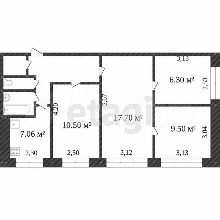 4-к. квартира, 72,5 м, 2/2 эт. - Фото 0