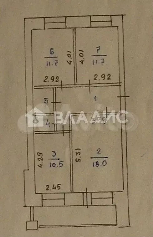 3-к. квартира, 68,9 м, 2/5 эт. - Фото 0