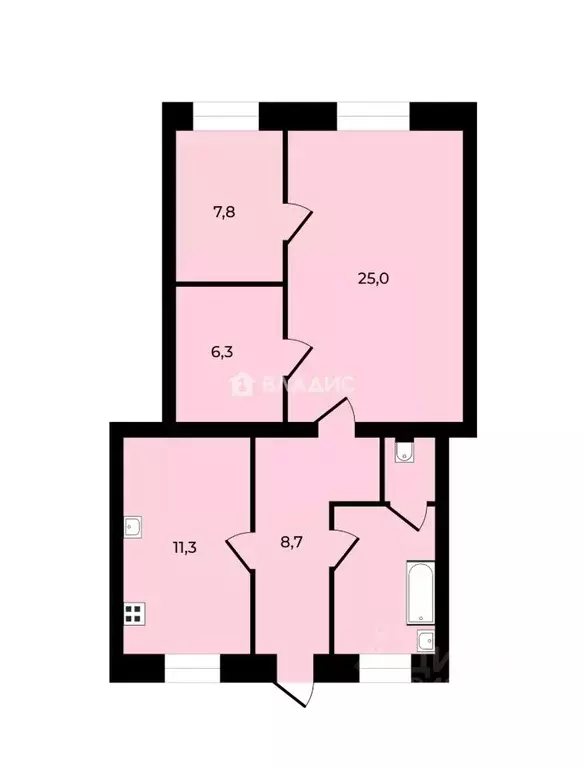 3-к кв. Владимирская область, Судогда ул. Пушкина, 42 (66.4 м) - Фото 2