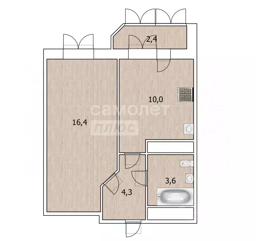 1-к кв. Московская область, Мытищи ул. Кедрина, 1 (34.3 м) - Фото 2