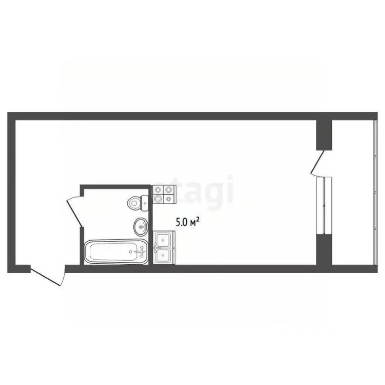 Студия Ростовская область, Батайск ул. Крупской, 1 (20.5 м) - Фото 2