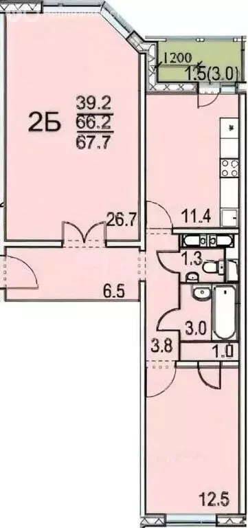 2-комнатная квартира: Москва, Большая Очаковская улица, 12к5 (67.7 м) - Фото 0