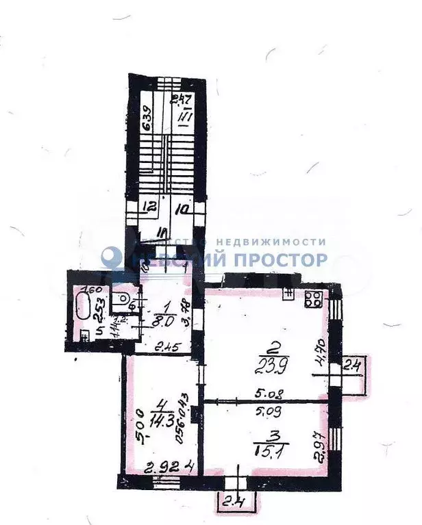 3-к. квартира, 68,1 м, 2/2 эт. - Фото 0