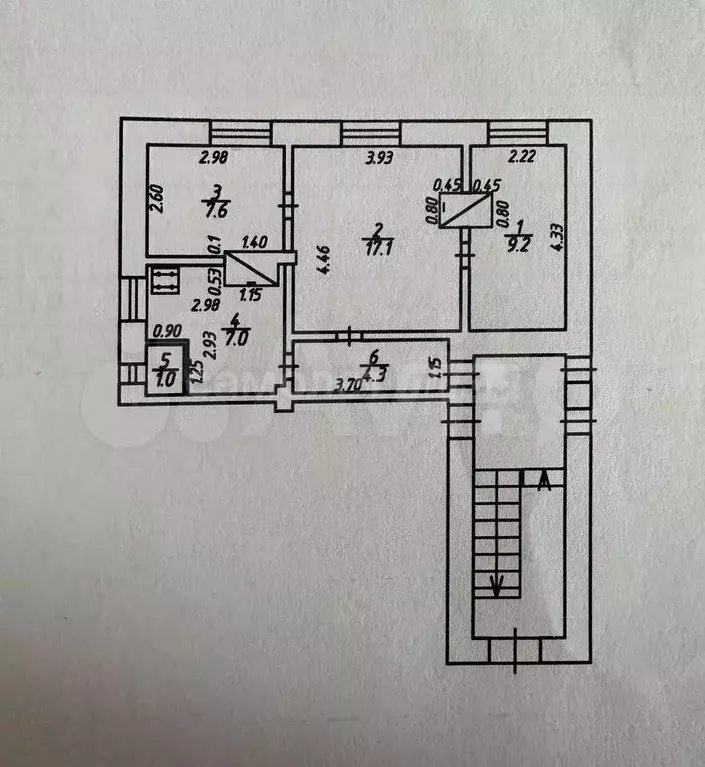 3-к. квартира, 46,2 м, 1/2 эт. - Фото 0