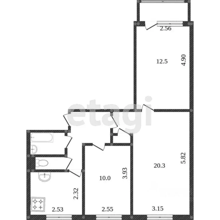 3-к кв. Москва Рублевское ш., 127 (58.0 м) - Фото 1