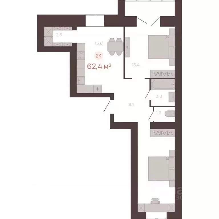 2-к кв. Алтайский край, Новоалтайск ул. Южсиба, 52А (62.4 м) - Фото 0