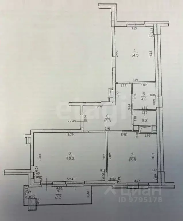 2-к кв. Татарстан, Казань ул. Генерала Ерина, 3 (69.3 м) - Фото 1