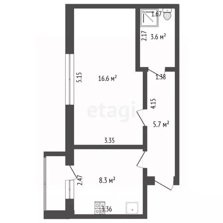 1-к кв. Архангельская область, Котлас просп. Мира, 8 (34.5 м) - Фото 1