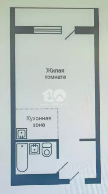 Студия Новосибирская область, Новосибирск Закаменский мкр, 12 (26.0 м) - Фото 2