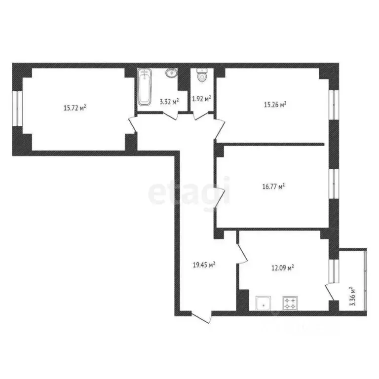 3-к кв. Красноярский край, Красноярск Северное ш., 48 (85.7 м) - Фото 2