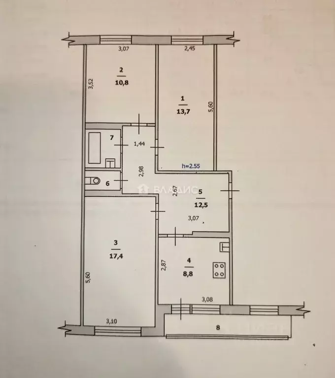 3-к кв. Московская область, Раменский муниципальный округ, с. Речицы ... - Фото 2