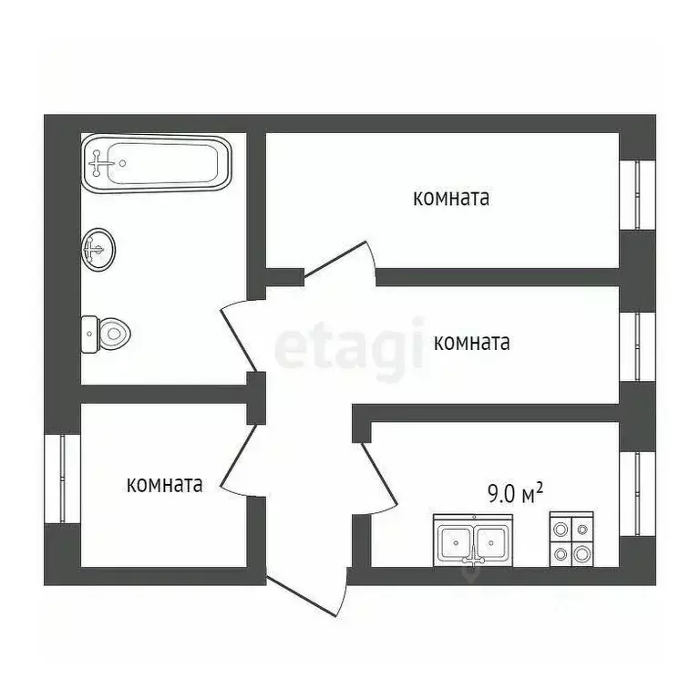 3-к кв. Владимирская область, Муром ул. Амосова, 31А (68.3 м) - Фото 1