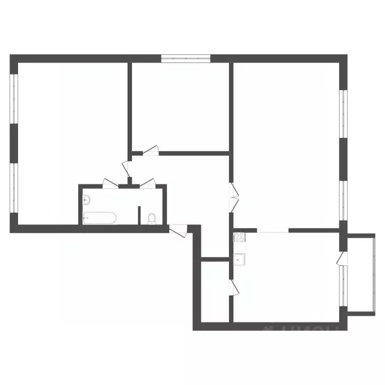 3-к кв. Тюменская область, Тюмень ул. Пермякова, 51 (80.0 м) - Фото 1