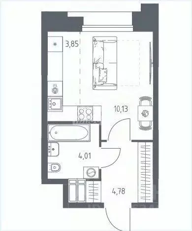 Квартира, студия, 22.8 м - Фото 2