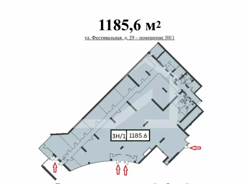 Помещение свободного назначения в Москва Фестивальная ул., 29 (1186 м) - Фото 2