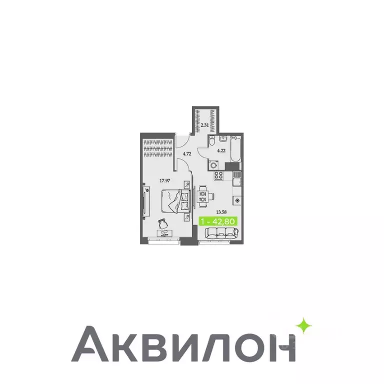 1-к кв. Архангельская область, Архангельск Троицкий просп., 110 (42.8 ... - Фото 0