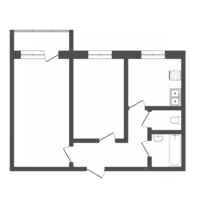 2-к кв. Тюменская область, Тюмень ул. Федюнинского, 11 (50.0 м) - Фото 1
