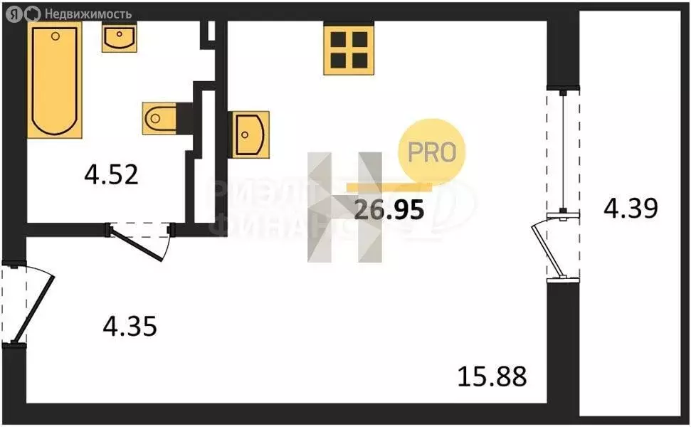 Квартира-студия: Калининград, улица Старшины Дадаева, 55к2 (26.95 м) - Фото 0