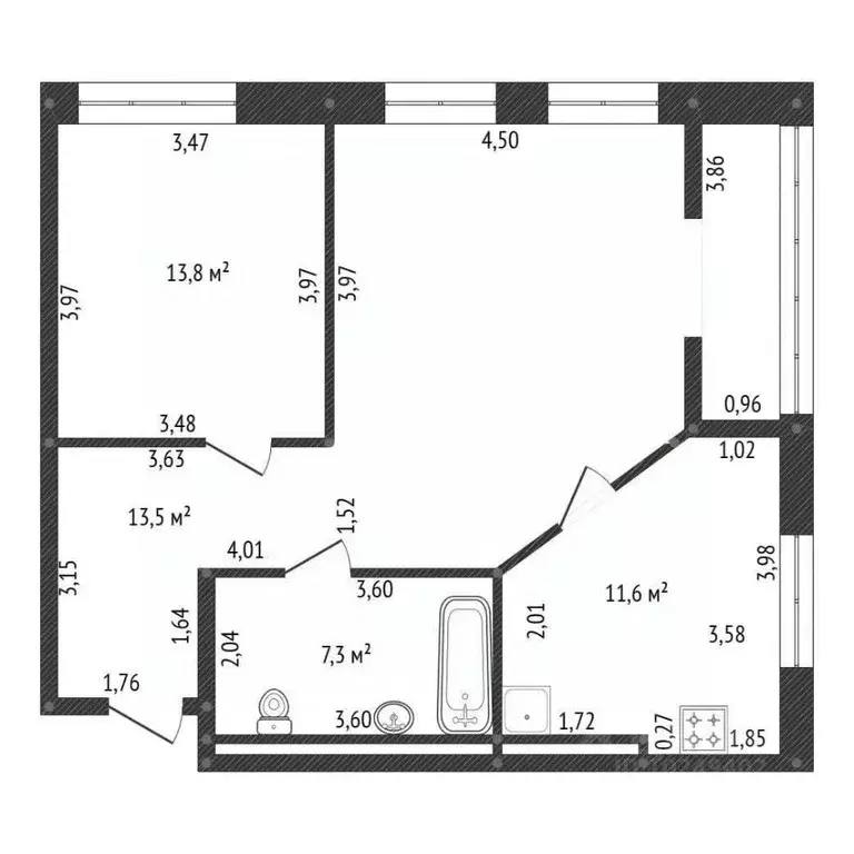 2-к кв. Башкортостан, Уфа ул. Гафури, 71 (32.3 м) - Фото 2