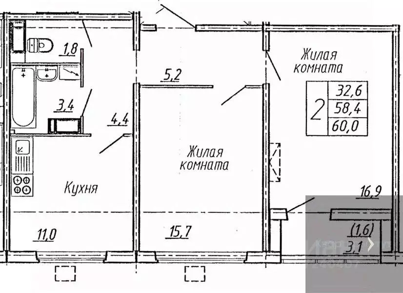 2-к кв. Воронежская область, Воронеж Яблоневые Сады жилой комплекс ... - Фото 1