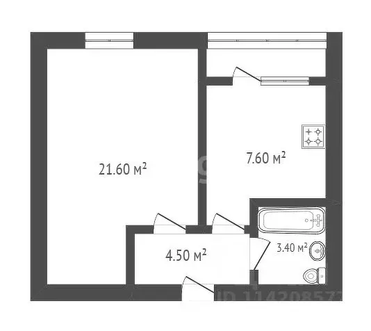 1-к кв. Воронежская область, Грибановский пгт ул. Машзаводская, 35 ... - Фото 2