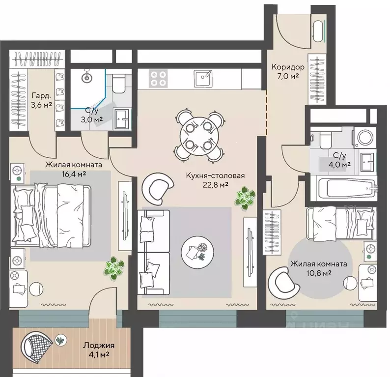 2-к кв. Свердловская область, Екатеринбург Эльмаш жилрайон, Изумрудный ... - Фото 0