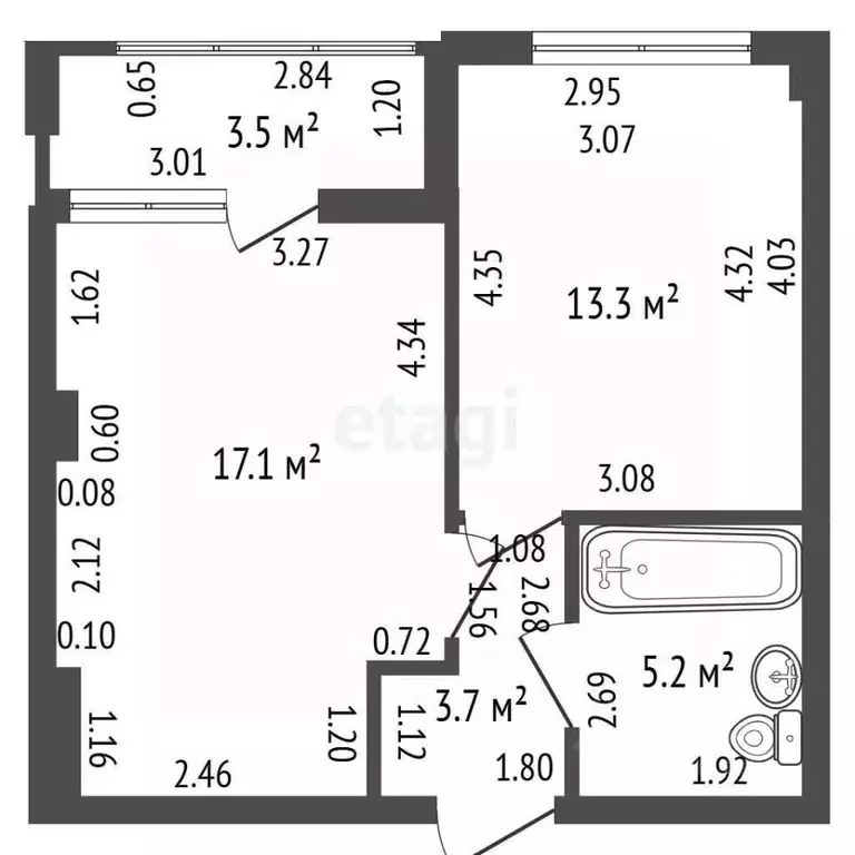 1-к кв. Санкт-Петербург ул. Челюскина, 4 (39.3 м) - Фото 2