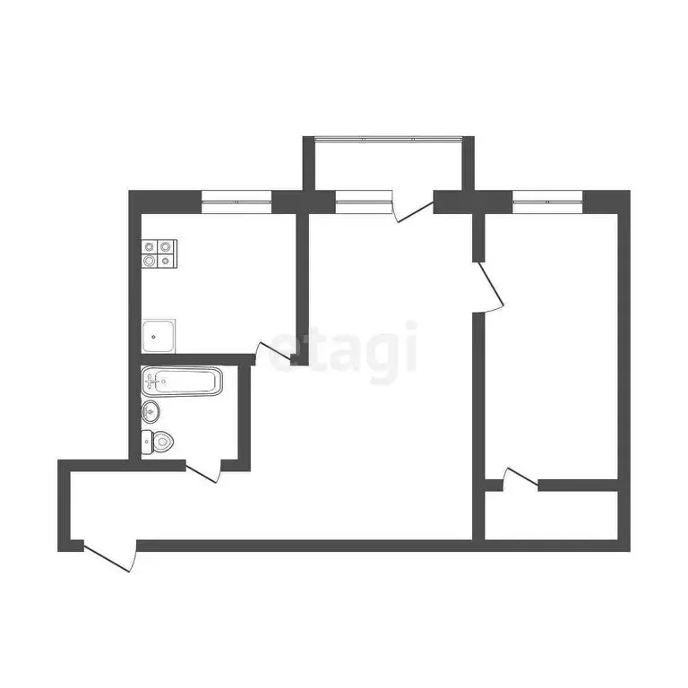 2-комнатная квартира: Миасс, проспект Автозаводцев, 44 (45.7 м) - Фото 1