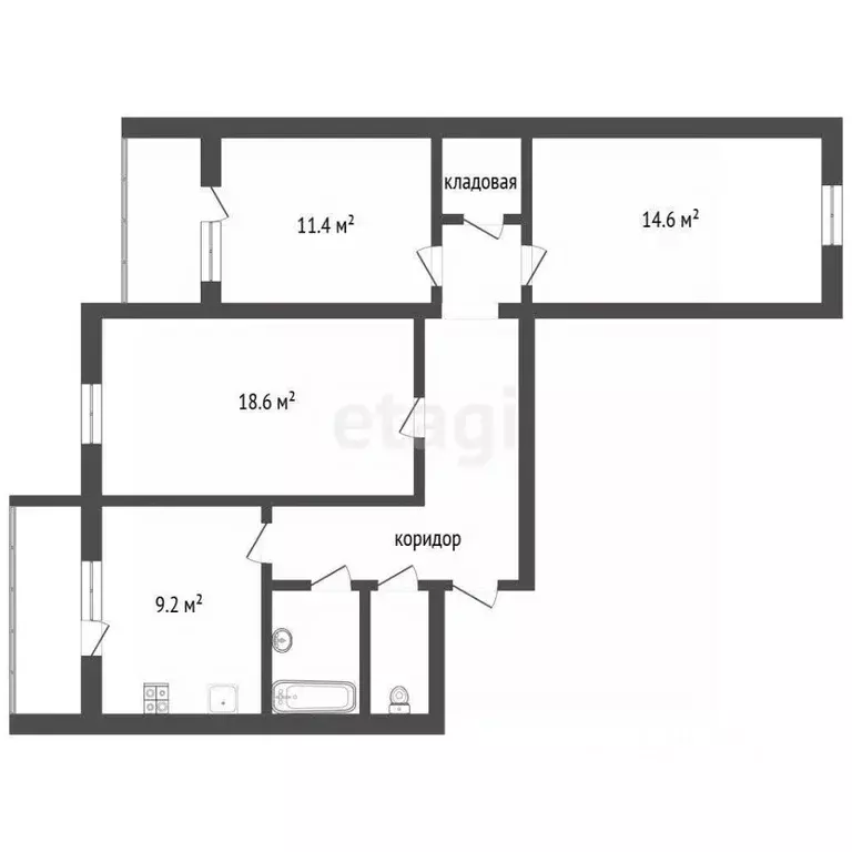 3-к кв. Воронежская область, Воронеж ул. Урывского, 13 (74.5 м) - Фото 2