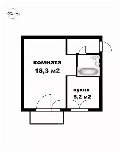 1-к кв. Томская область, Томск просп. Ленина, 177А (30.8 м) - Фото 1