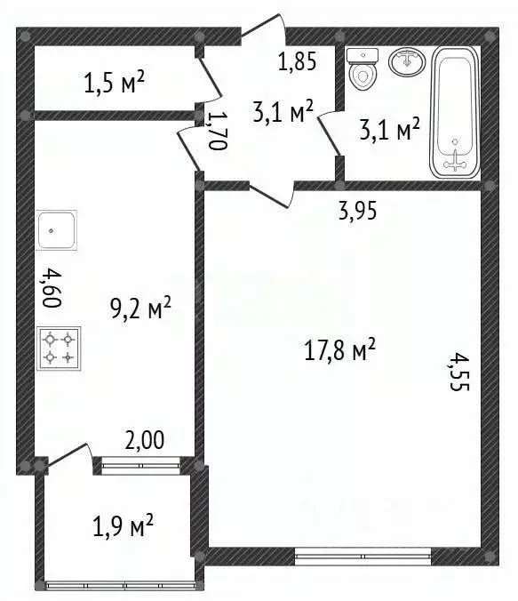 1-к кв. Хабаровский край, Комсомольск-на-Амуре Комсомольская ул., 71 ... - Фото 2