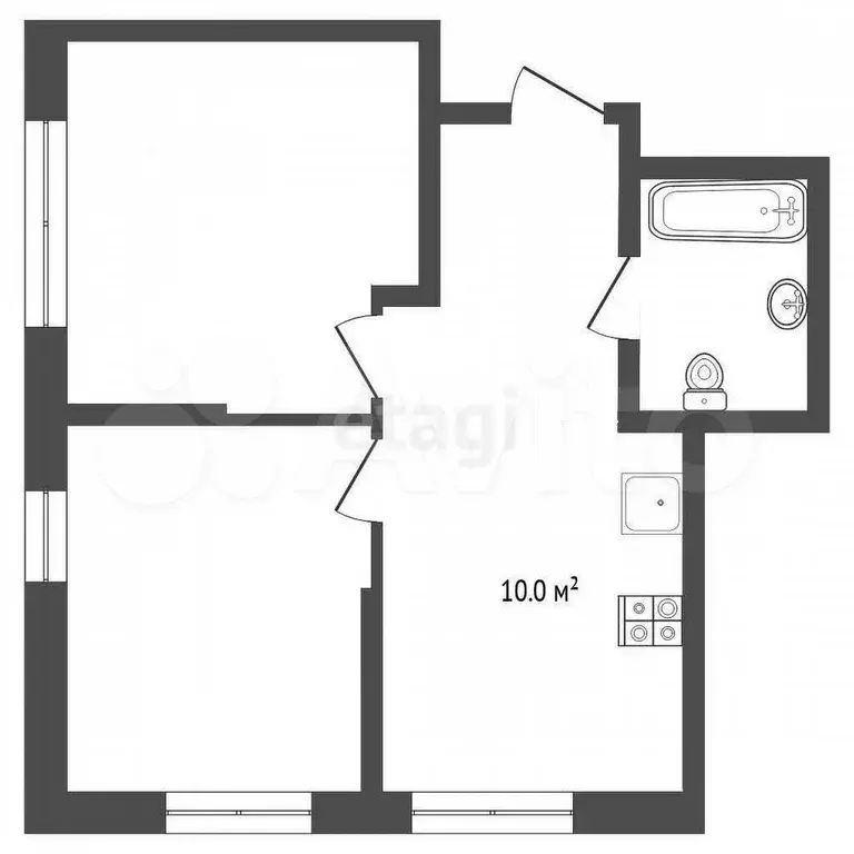 1-к. квартира, 48 м, 3/4 эт. - Фото 0
