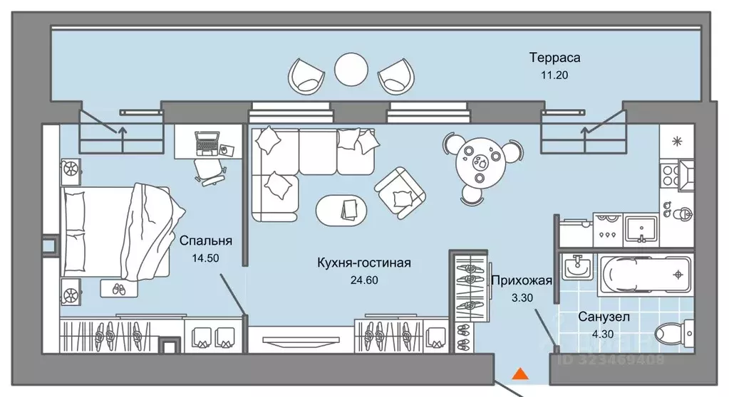 1-к кв. Пермский край, Пермь ул. Дзержинского, 31Б (52.0 м) - Фото 2
