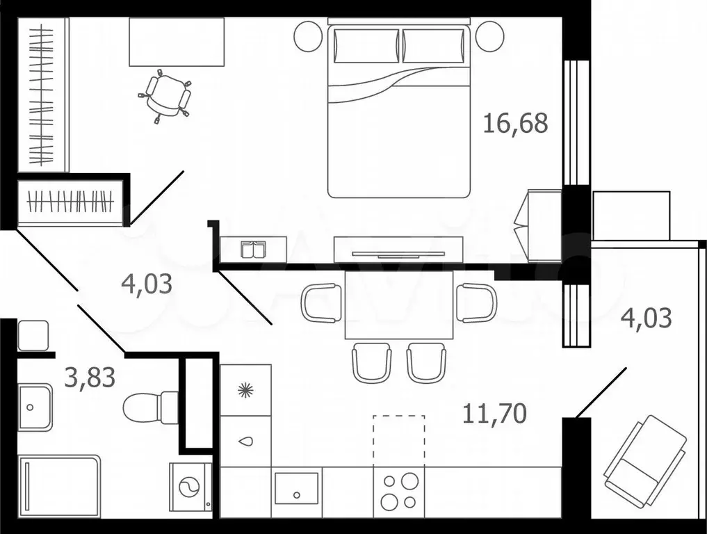 1-к. квартира, 36,5 м, 10/16 эт. - Фото 0