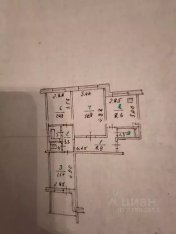 3-к кв. орловская область, орел ул. кузнецова, 10 (62.3 м) - Фото 1