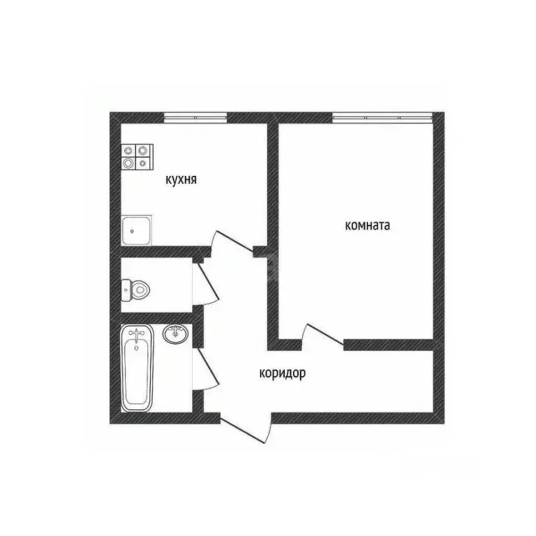 1-к кв. Ленинградская область, Кириши Волховская наб., 46 (40.3 м) - Фото 2