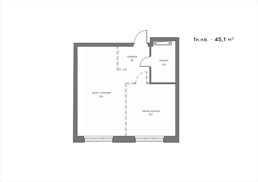 1-к кв. Пензенская область, Пенза Велларт Сити жилой комплекс (45.1 м) - Фото 1