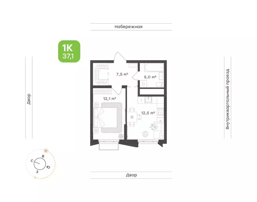 1-к кв. Свердловская область, Екатеринбург Уктус жилрайон, Cемейный ... - Фото 1