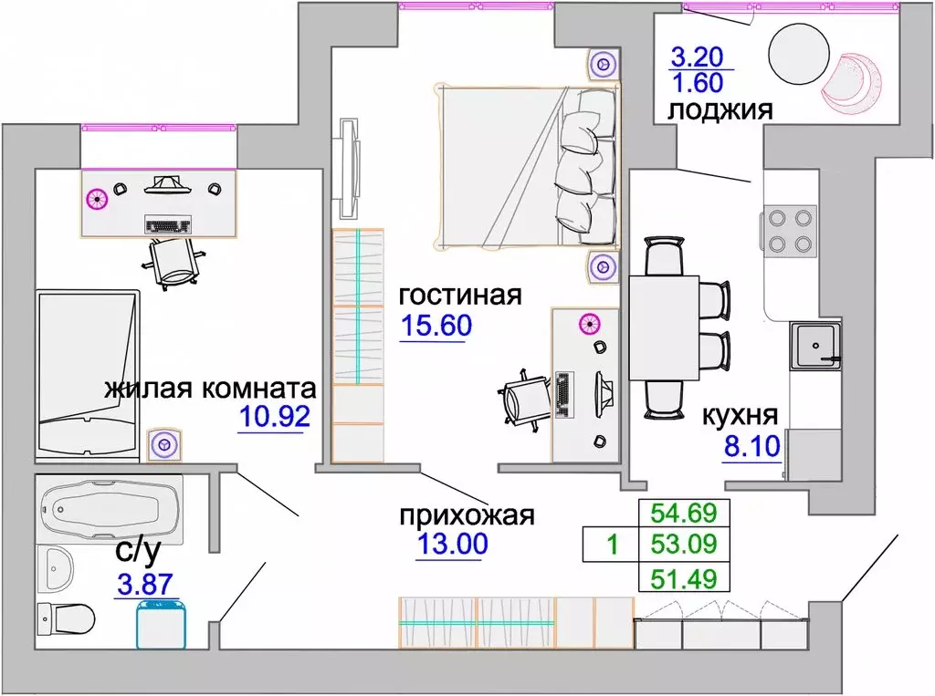 2-комнатная квартира: Зеленоградск, улица Тургенева, 16А (54.6 м) - Фото 0
