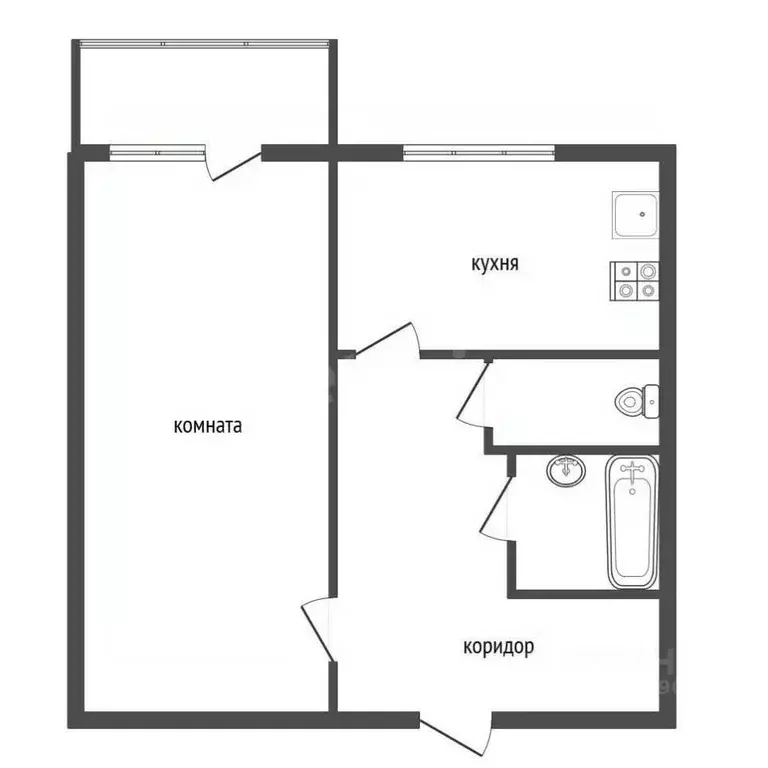 1-к кв. Воронежская область, с. Новая Усмань ул. Полевая, 44 (39.5 м) - Фото 2