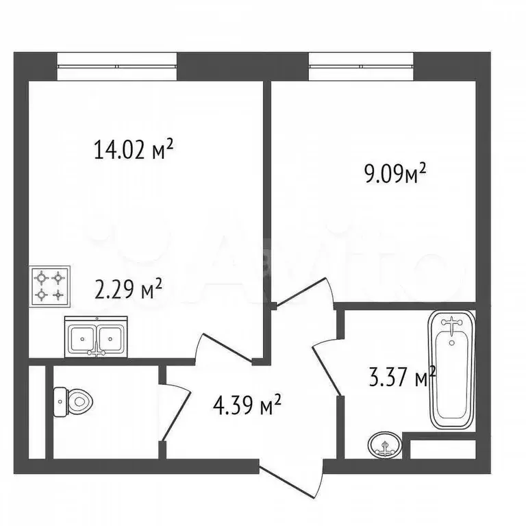 1-к. квартира, 33 м, 2/9 эт. - Фото 0